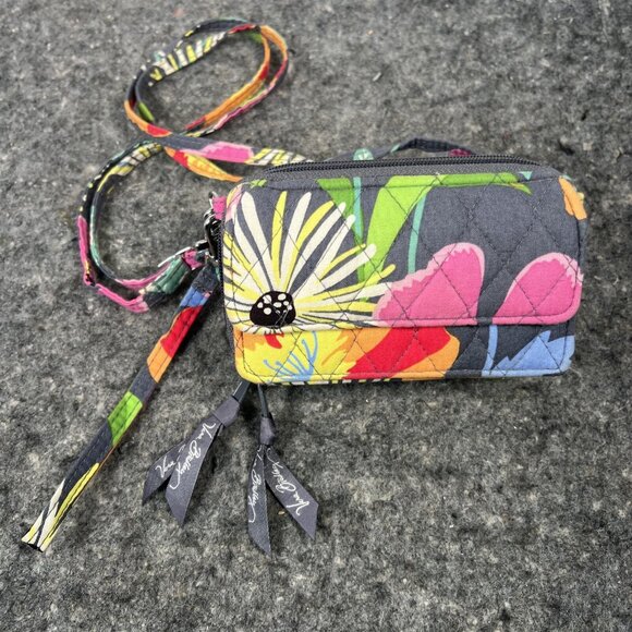 Vera Bradley Handbags - Vera Bradley Jazzy Blooms All In One Crossbody Wallet Organizer Wristlet Floral